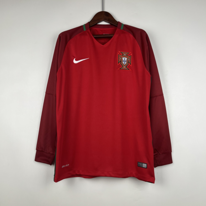 Retro Long Sleeve Portugal 2016 Home Kit